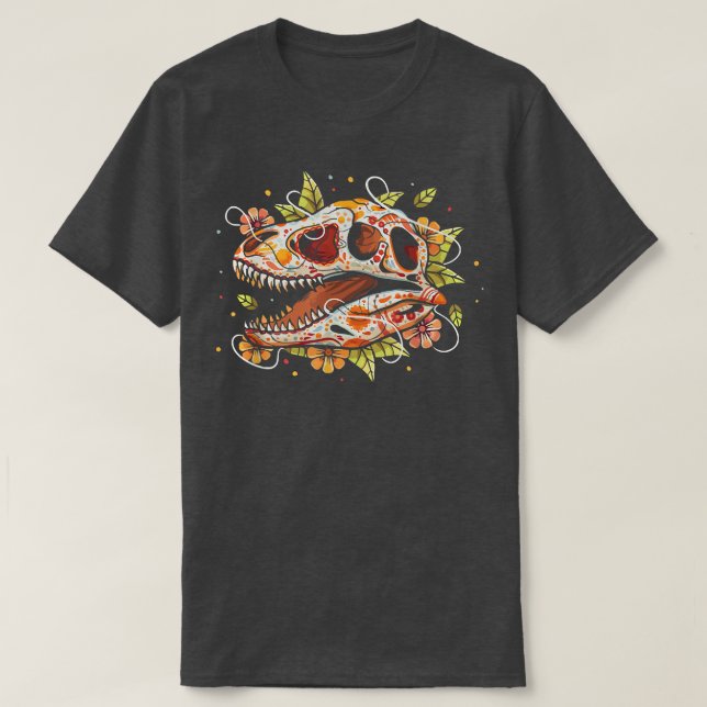Camiseta Skeleton Dino bones paleontologista Fossil Dinossa (Frente do Design)