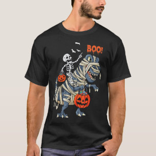 Camiseta Skeleton Dinosaur rex Boys Halloween Mummy Pumpki