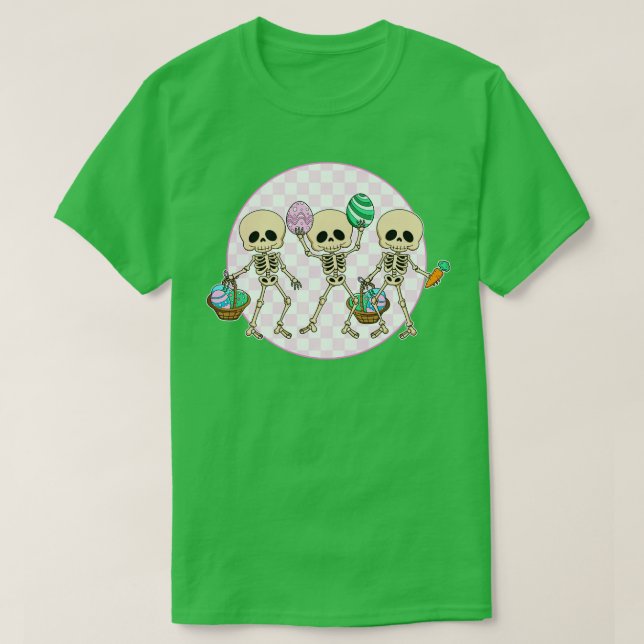 Camiseta Skeleton Easter Egg Hunt (Frente do Design)