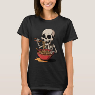 Camiseta Skeleton Eating Ramen Noodles Funny Halloween Todd