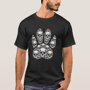 Camiseta Skeleton Engraçado Pata Cachorro Feliz Homens do D