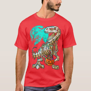 Camiseta Skeleton engraçado TRe Halloween Boys Dino Kids Fo