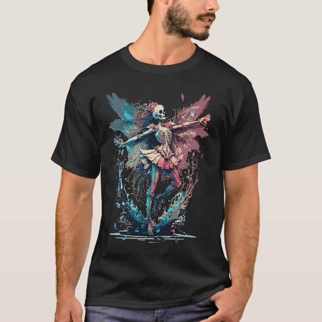 Camiseta Skeleton Fada Gótica Fairycore Grunge (Frente)