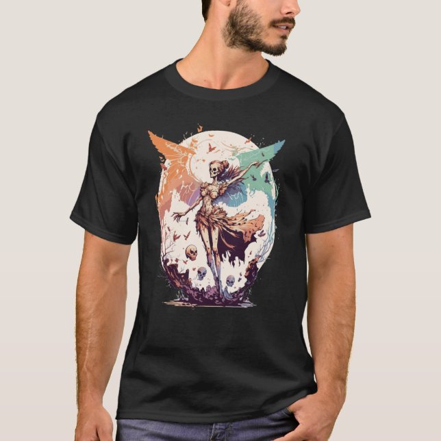 Camiseta Skeleton Fada Gótica Fairycore Grunge (Frente)