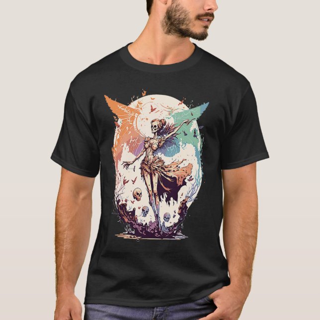 Camiseta Skeleton Fada Gótica Fairycore Grunge (Frente)
