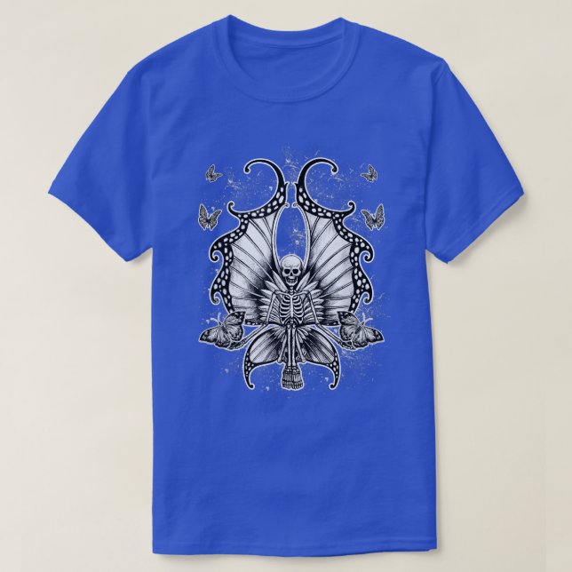 Camiseta Skeleton Fairy Butterfly Grunge Fairycore Funny Ha (Frente do Design)