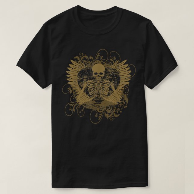 Camiseta Skeleton Fairy Grunge Fairycore Butterfl (Frente do Design)