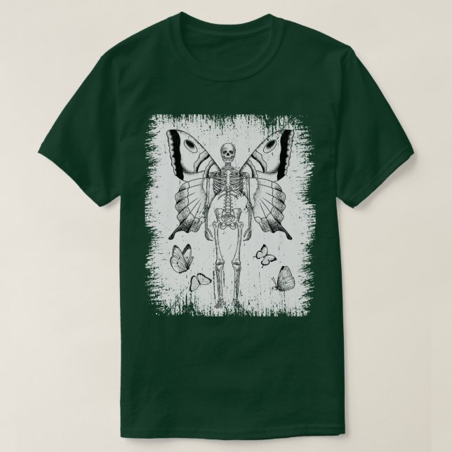 Camiseta Skeleton Fairy Grunge Fairycore Gótico estético (Frente do Design)