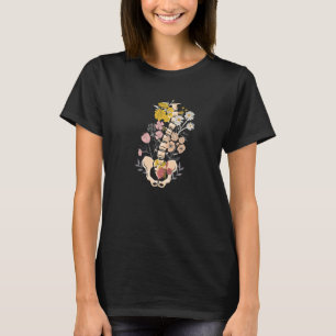 Camiseta Skeleton Floral Cottagecore Aestético Fairycore Fa
