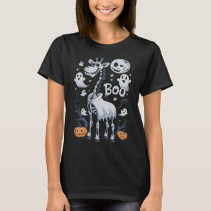 Camiseta Skeleton Giraffe Em Fantasmas No Halloween