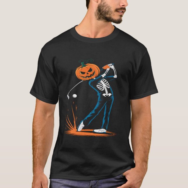 Camiseta Skeleton Golf Halloween Shirt (Frente)
