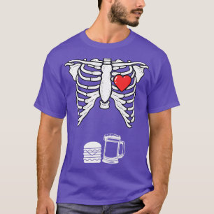 Camiseta Skeleton Gravidez Burger Beer Xray Halloween Soo