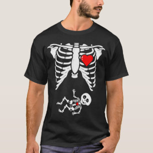 Camiseta Skeleton Gravidez Shirt Baby X-Ray Halloween Preg