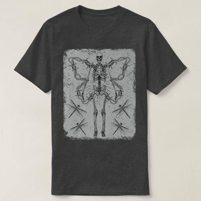 Camiseta Skeleton Grunge Fairycore - Almofada Estética (Frente do Design)