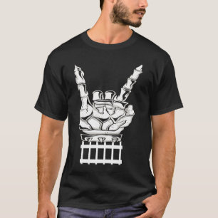 Camiseta Skeleton Guitar Rock & Roll Skull Guitarist Music