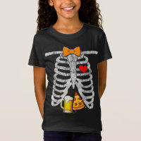 Skeleton Halloween Beer Pizza Engraçado Golpe de G
