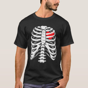 Camiseta Skeleton Halloween Costume Heart Rage Bones X-