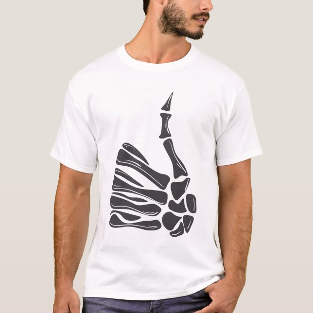 Camiseta Skeleton Hand Thumbs Up T-Shir (Frente)