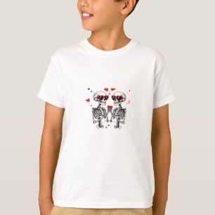 Camiseta Skeleton Heart Mãos Para Tendência