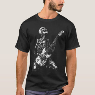 Camiseta Skeleton Heavy Death Metal Rock Punk Gothic Guitar