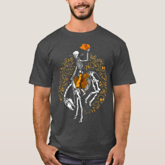 Camiseta Skeleton Horse e Bronc Rider Halloween