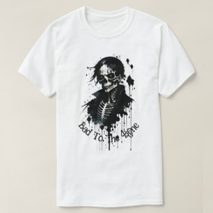 Camiseta "Skeleton Ink Splatter" Bad To The Bone "
