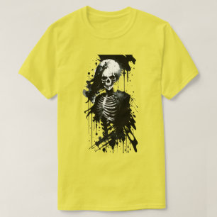 Camiseta Skeleton Ink Splatter Halloween