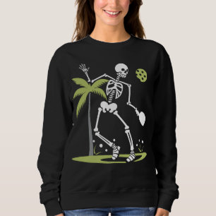 Camiseta Skeleton Jogando Palma De Pickleball Deixa Engraça