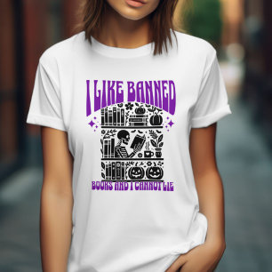 Camiseta Skeleton Leio Livros Banidos Halloween