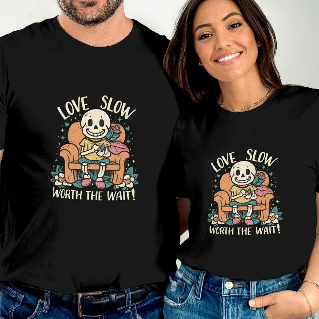 Camiseta Skeleton Love Vale O Dia de os namorados De Espera (Criador carregado)
