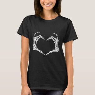 Camiseta Skeleton Mãos Corações Homens de Rocha de Hallowee
