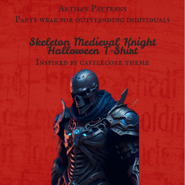 Camiseta Skeleton Medieval Knight Halloween (Criador carregado)