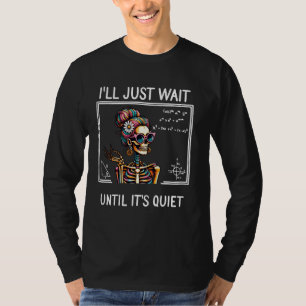 Camiseta Skeleton Messy Bun Women Ghost Livros Engraçados P