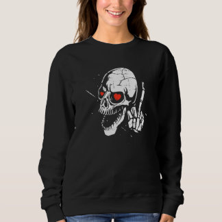 Camiseta Skeleton Middle Finger Heart Valentines Day Skull
