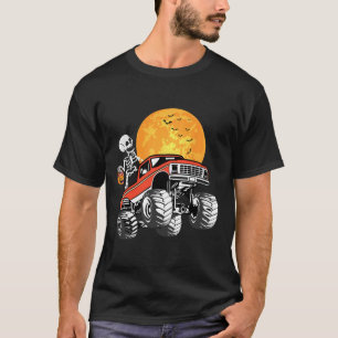Camiseta Skeleton Monster Truck Halloween Boys Pumpki