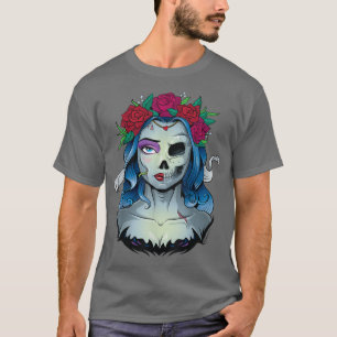 Camiseta Skeleton Morto Noiva Halloween Fumaça morta La Ca