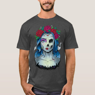 Camiseta Skeleton Morto Noiva Halloween Fumaça morta La Ca