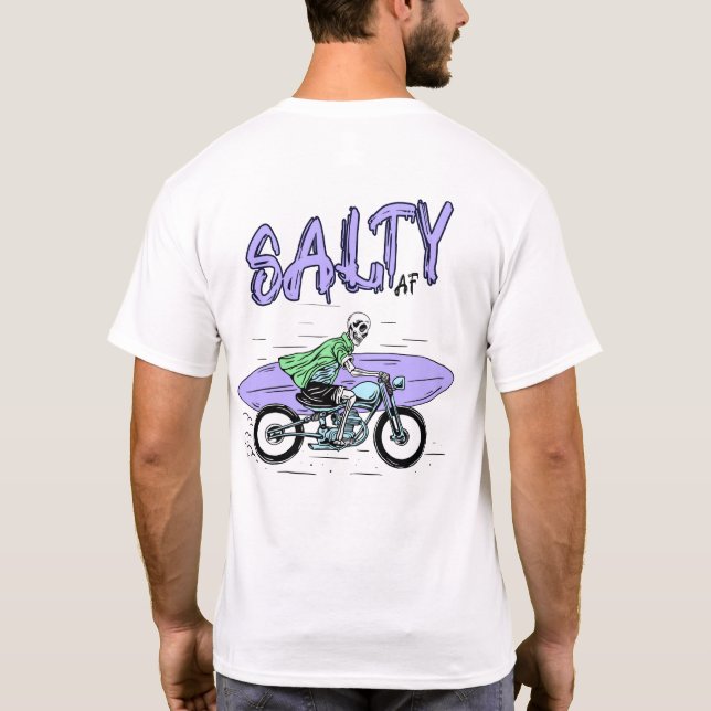 Camiseta Skeleton Motorcycle by Salty AF (Verso)