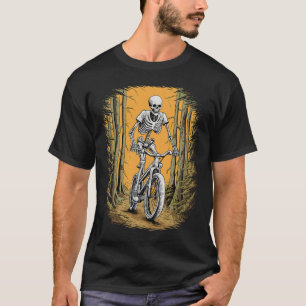 Camiseta Skeleton Mountain Bike Cyclist Skeleton Halloween