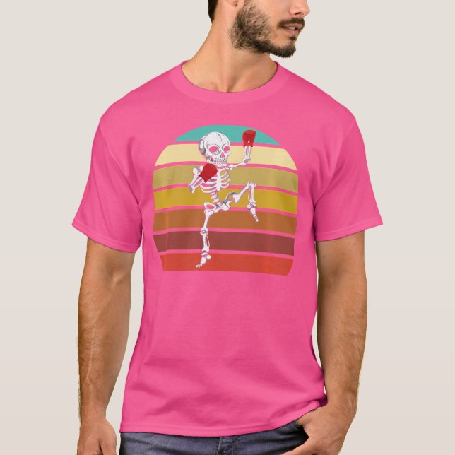Camiseta Skeleton Muay Thai Halloween Kickboxing Mma (Frente)