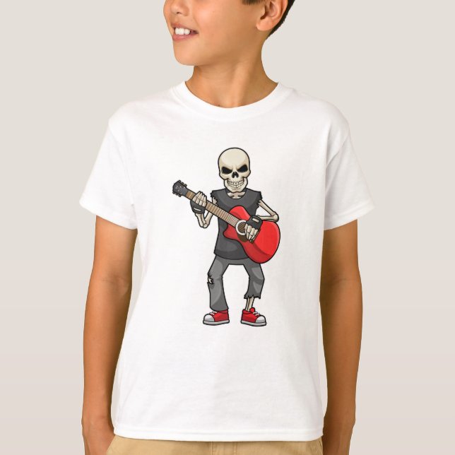 Camiseta Skeleton na Música com Violão (Frente)