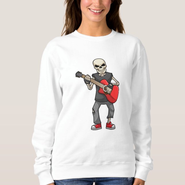 Camiseta Skeleton na Música com Violão (Frente)
