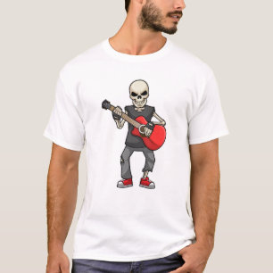 Camiseta Skeleton na Música com Violão