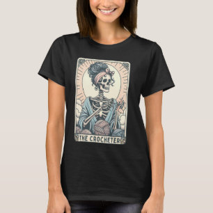 Camiseta Skeleton O Crocheter Mãe Tarot Card Croc