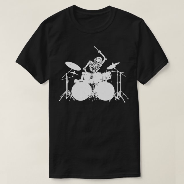Camiseta Skeleton On Drums (Frente do Design)
