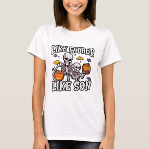 Camiseta Skeleton Padre Filho Correspondendo à fantasia de 