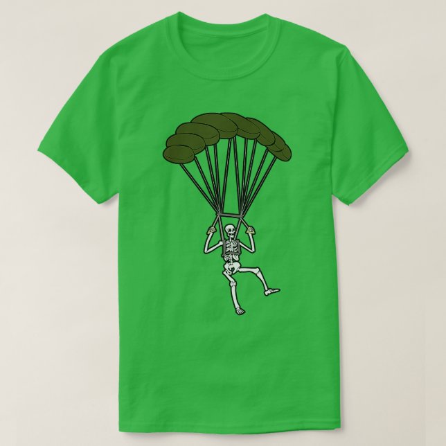 Camiseta Skeleton Parachuting Halloween Costume Skydiving S (Frente do Design)