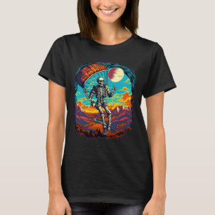 Camiseta Skeleton Paragliding Skydiving Halloween Spooky