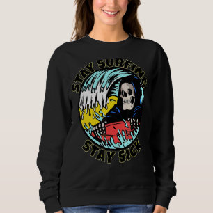 Camiseta Skeleton Permanece Navegando Fique Doente Verão Pr