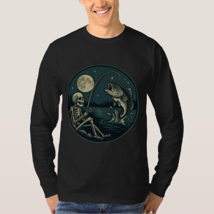 Camiseta Skeleton Pescador Halloween Angler